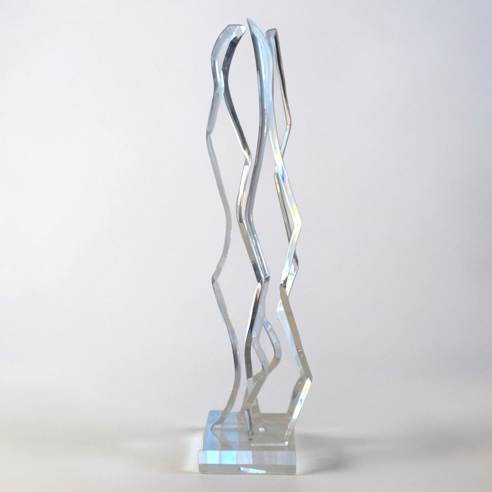 Vintage Lucite Abstract Sculpture Large 28 Inch Acrylic Modernist Art Signed 78